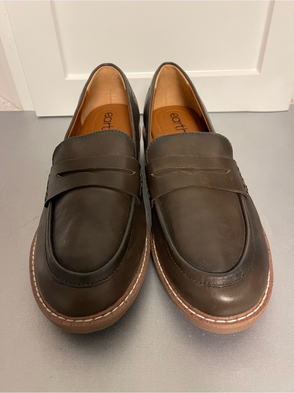 Earth Shoes Women’s Javas Penny Loafers Brown Leather Casual Comfort  Sz 8.5M